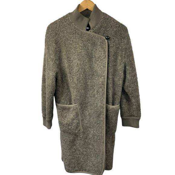 Plenty by Tracy Reese Taupe Sherpa Wool Blend Mohair Jacket Coat Sz P/S - Picture 7 of 16